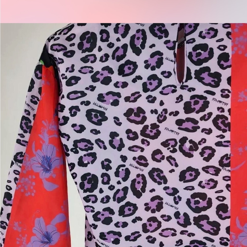 Custo Barcelona Floral and Animal Print Top - Picture 5 of 6